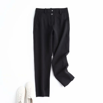 Women's Two-Button Straight Casual Trousers – Relaxed Everyday Pants