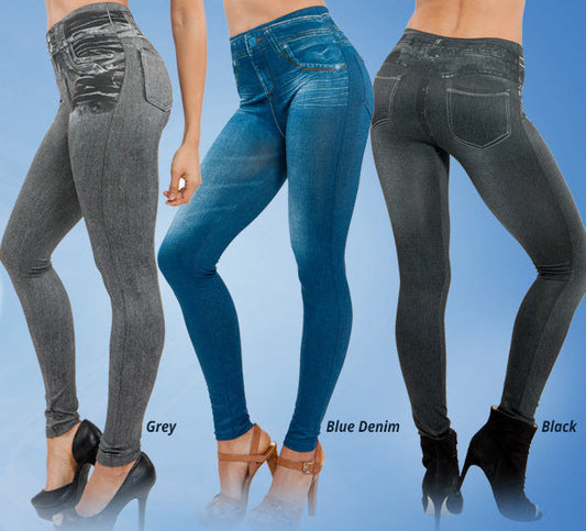 Women's Jean Leggings – Slim Fit Denim-Look Stretch Pants