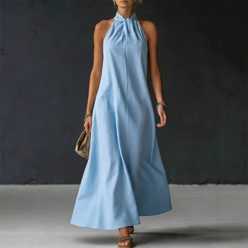Women's Off-Shoulder Sleeveless Cross-Strap Dress – Sexy & Elegant Summer Style
