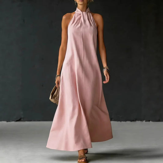 Women's Off-Shoulder Sleeveless Cross-Strap Dress – Sexy & Elegant Summer Style