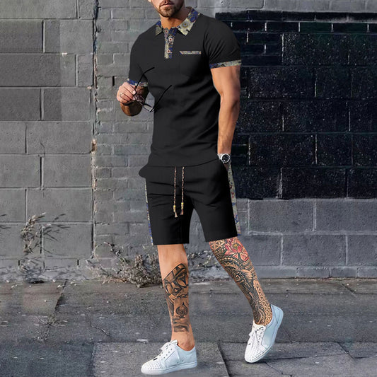 Men's Casual Fashion Set – Matching Two-Piece Tracksuit Outfit