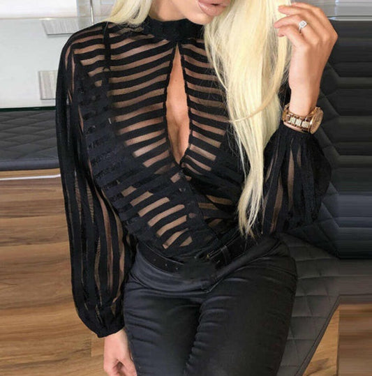 Women's Hollow Out Tops – Trendy Cut-Out Detail Casual Blouse