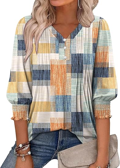Women's V-Neck Lace Tunic Button Top – Elegant & Feminine Blouse