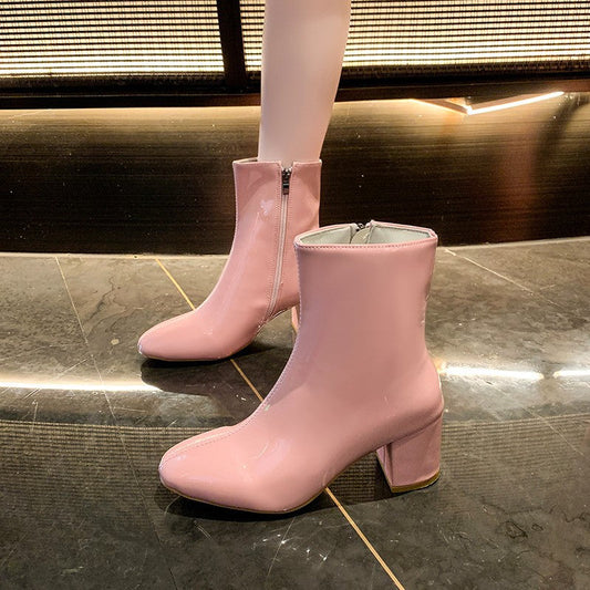 Women's Plus-Size Pointed-Toe High-Heel Ankle Boots – Chic & Confident Style