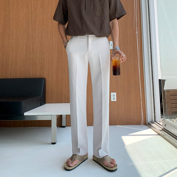 Men's Korean Loose Straight Trousers – Relaxed Fit Casual Pants