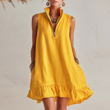 Women's Sleeveless Beach Vacation Dress – Flowy Puffy Skirt Summer Style