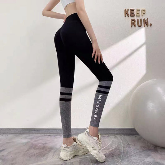 Women's Letter Print Hip Fitness Training Pants – Sporty Gym Leggings